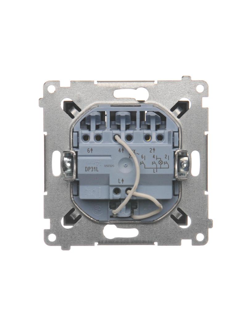 Simon 54 Przycisk potrójny z podświetleniem LED 10A 250V szybkozłączka brąz mat DP31L.01/46 KONTAKT