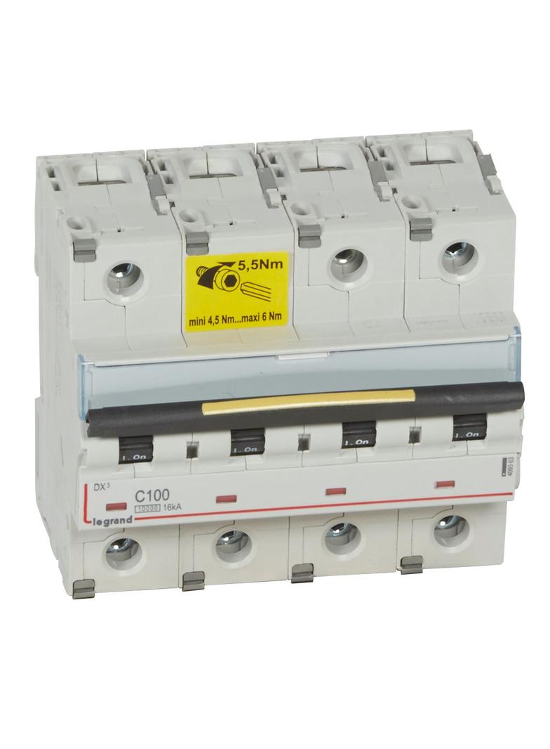 DX3 16 Ka Wyłącznik Czterobiegunowy 100A 409363 LEGRAND