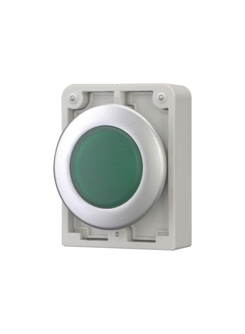 M30C-FL-G Główka lampki sygnalizacyjnej 30mm płaska zielona 183283 EATON