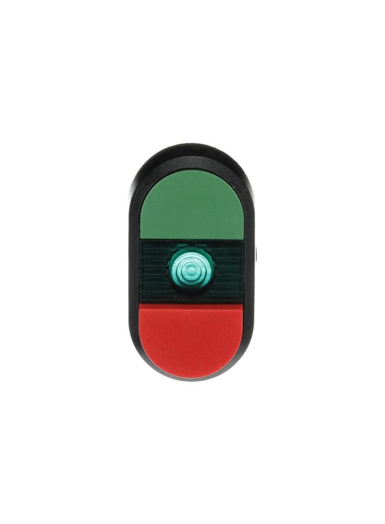 Przycisk podwójny bez tekstu zielone pole podświetlany MPD12-11G