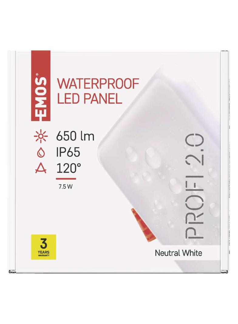 Panel LED wpuszczany kwadratowy 7,5W IP65 neutralna biel ZV2122 EMOS