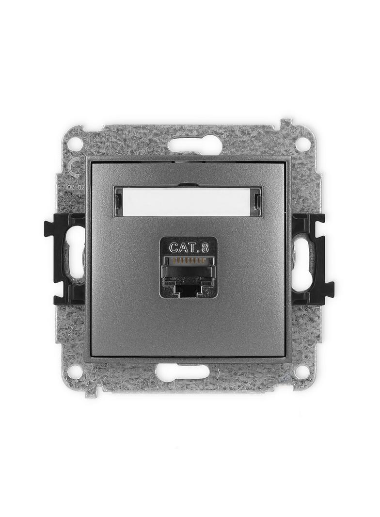 ICON Mechanizm gniazda komputerowego pojedynczego 1xRJ45, kat. 8, ekranowany, 8-stykowy grafitowy
