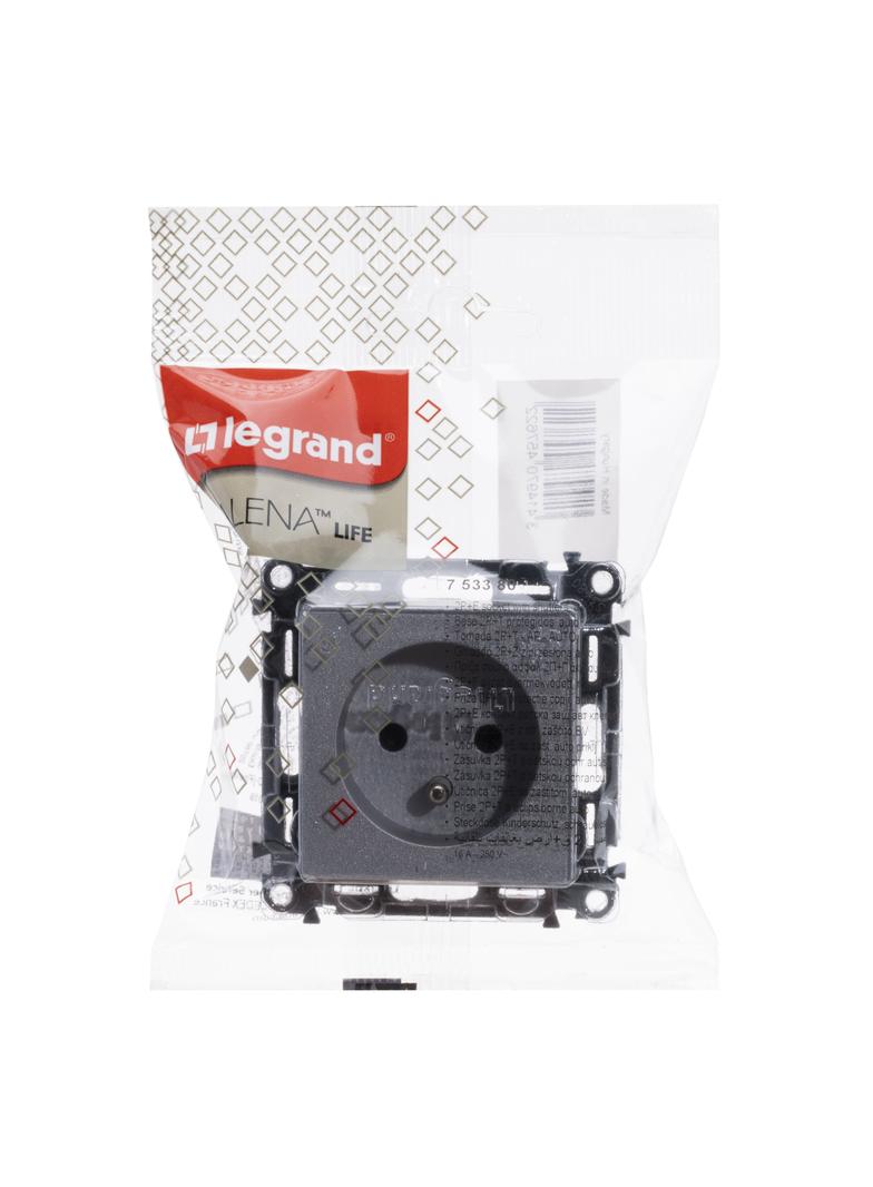 Valena Life Gniazdo Pojedyncze Z Uziemieniem /Z Przesłonami/ Aluminium 16A – 250 V 753380 LEGRAND