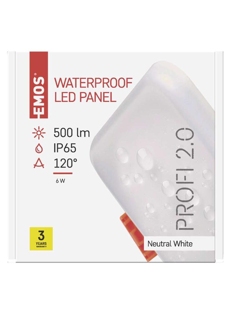 Panel LED wpuszczany kwadratowy 6W IP65 neutralna biel ZV2112 EMOS