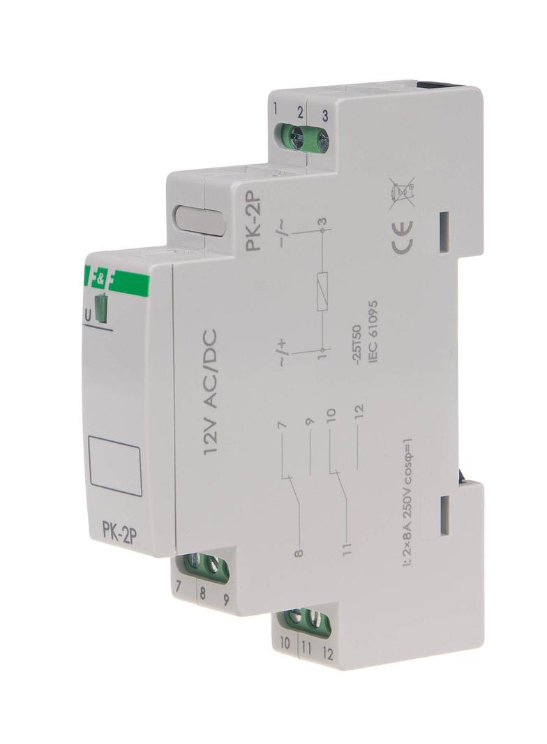 Przekaźnik elektromagnetyczny PK-2P 12 V PK-2P-12V F&F