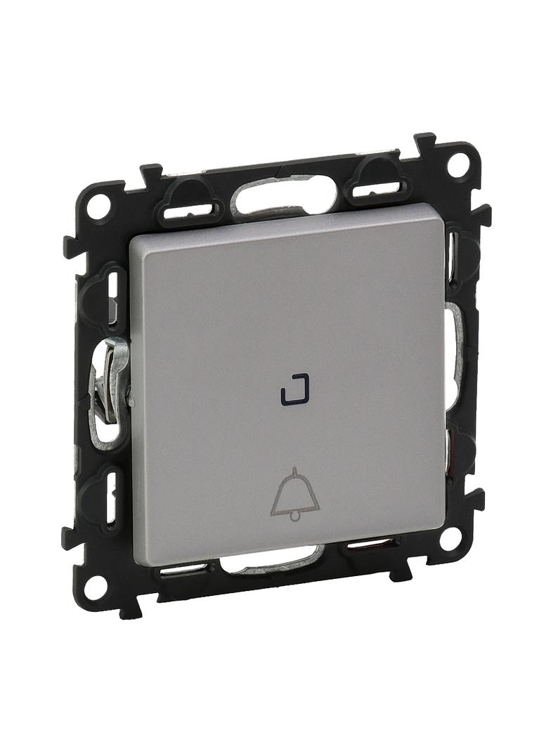 VALENA LIFE PRZYCISK PRZEŁĄCZY NO/NC PODŚWIETLANY Z SYMBOLEM DZWONKA ALUMINIUM 6 A - 250 V~, Legrand