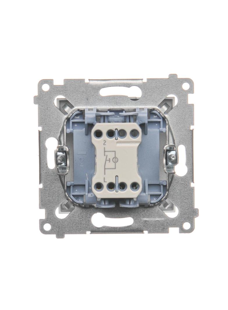 Simon 54 Przycisk pojedynczy zwierny z podświetleniem LED bez piktogramu 10A 250V szybkozłączka srebrny mat DP1L.01/43 KONTAKT