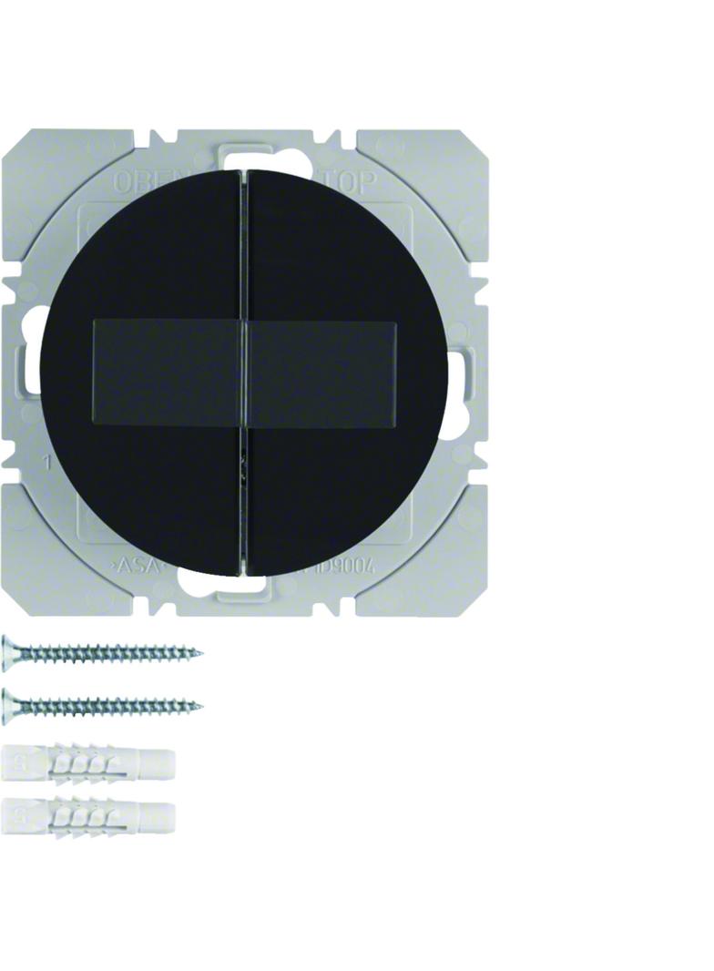 BERKER R.1/R.3 KNX RF przycisk radiowy podwójny płaski z baterią słoneczną czarny 85656131 HAGER