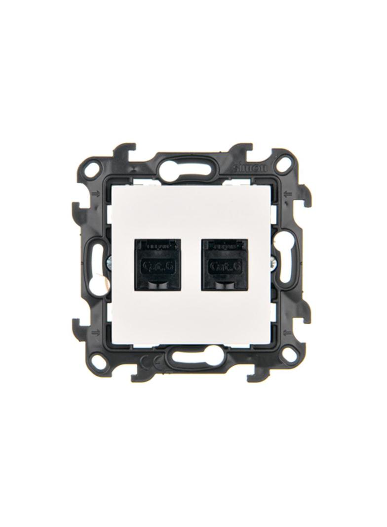 Simon 24 Gniazdo komputerowe podwójne RJ45 kat. 6 biały N62.01/11