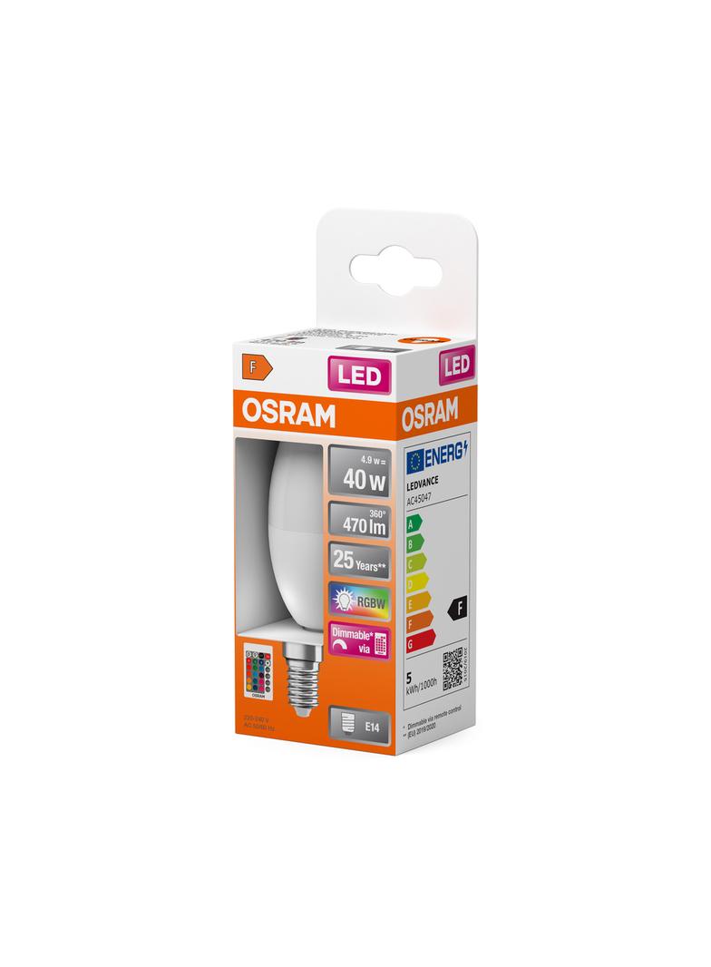 Lampa LED STAR+ CL B RGBWFR 40 dimmable via remote control 4,9W 827 E14