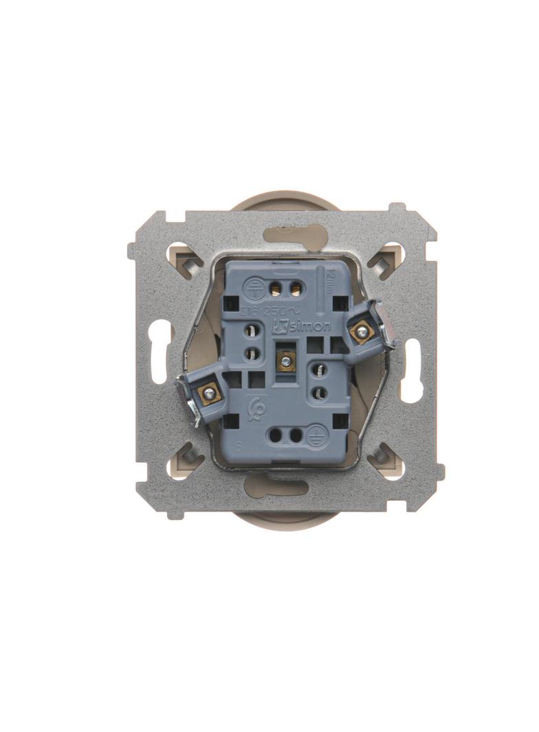Simon 54 Gniazdo podwójne z/u z przesłonami 16A z. śrub. kremowy