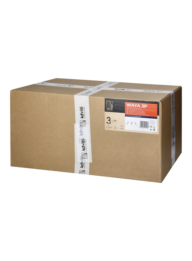 Waya 3P E27, oprawa ścienno-sufitowa, max. 3x60W, biała, listwa