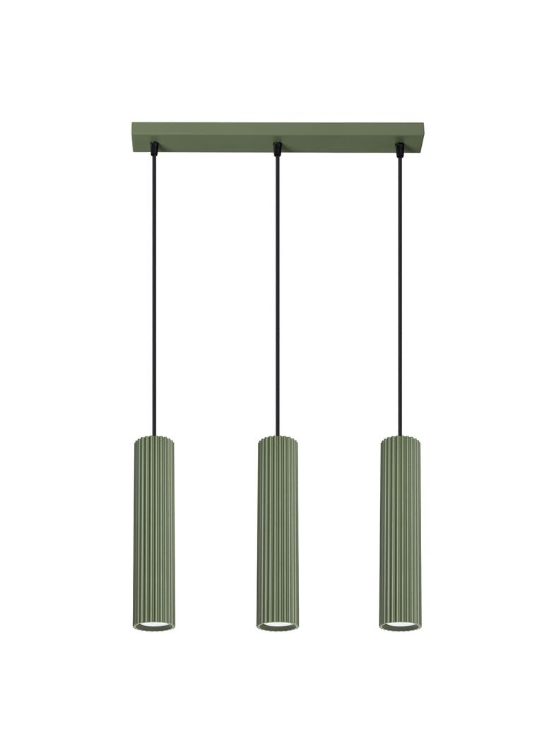 Sollux Lampa wisząca KARBON 3L zielona oliwka SL.1613
