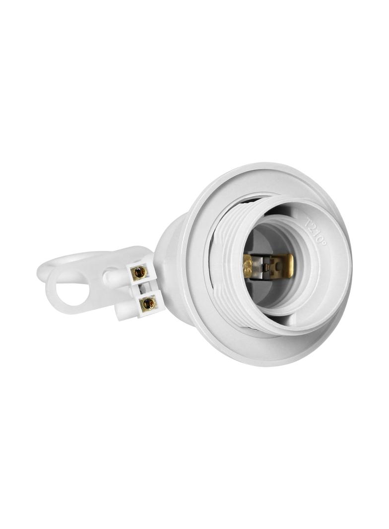 Oprawka remontowa E27 z kołnierzem, biała