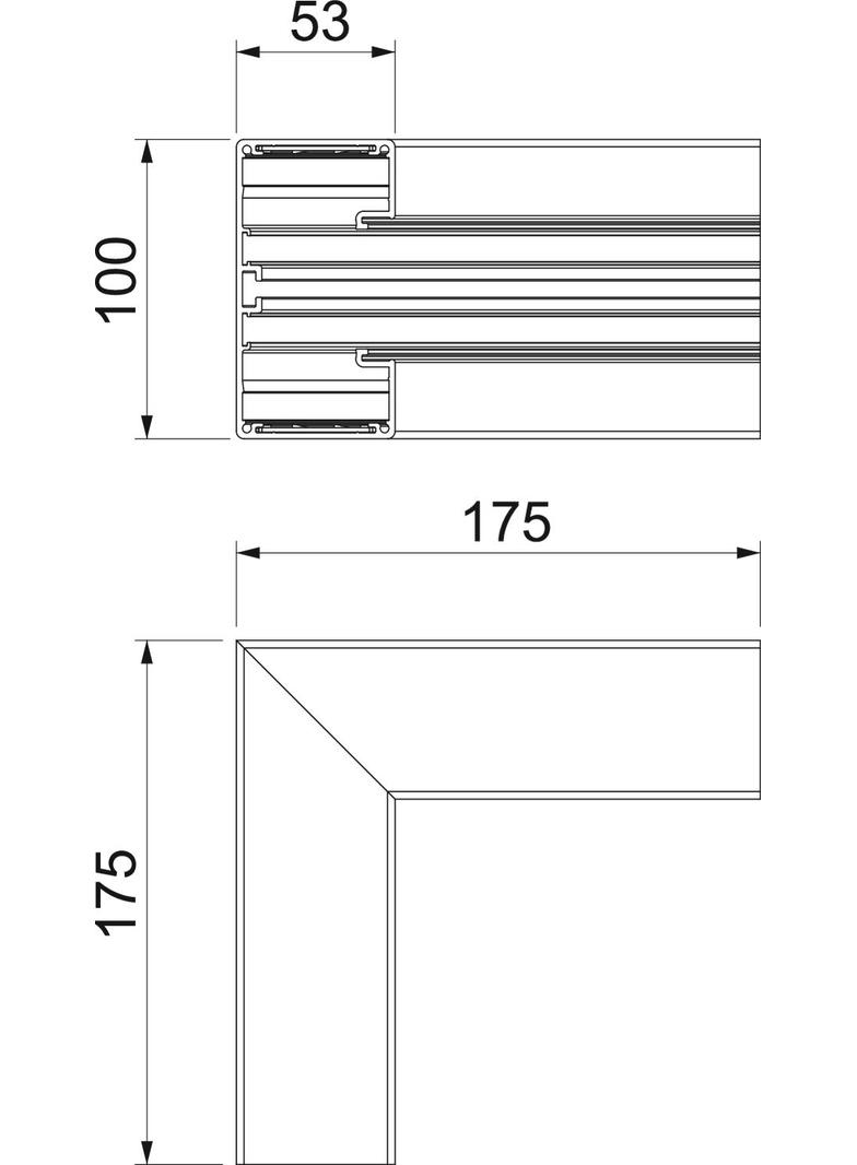 GA-IS53100RW, Naroże wewnętrzne, stałe, Alu