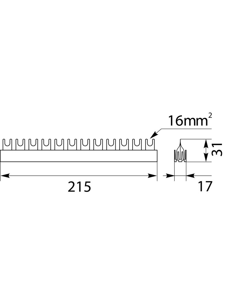 Szyna łączeniowa widełkowa 3P 12M 16mm2 S12 3F-16 45.321 OPATÓWEK