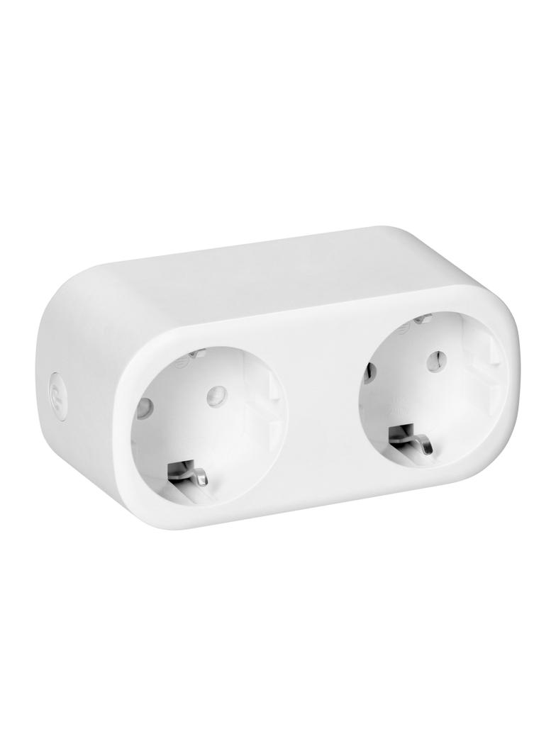 Rozgałęźnik bezprzewodowy podwójny Tuya Smart Wi-Fi, Schuko, biały