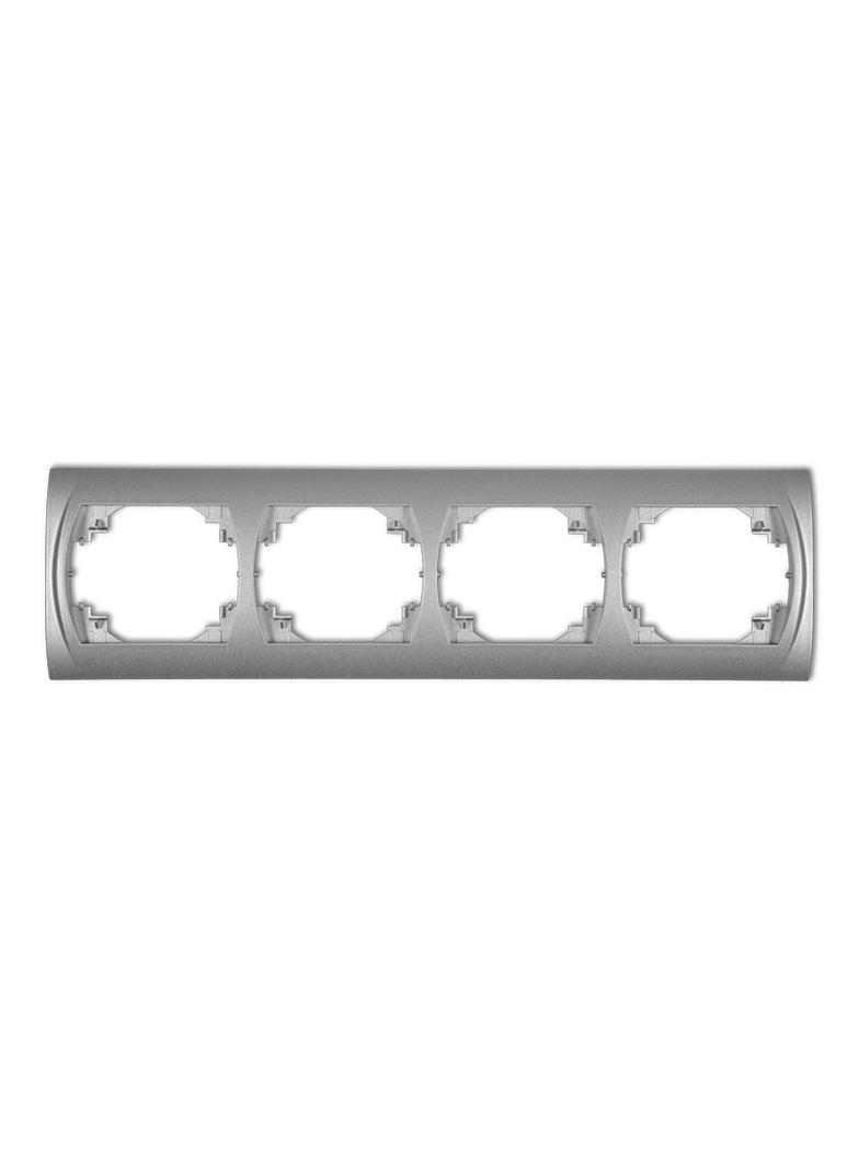 LOGO Ramka pozioma poczwórna srebrny metalik