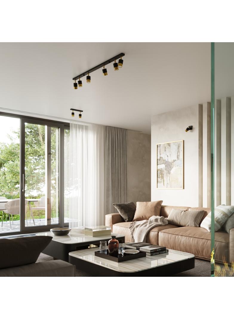 Plafon NERO 6 czarny/złoty