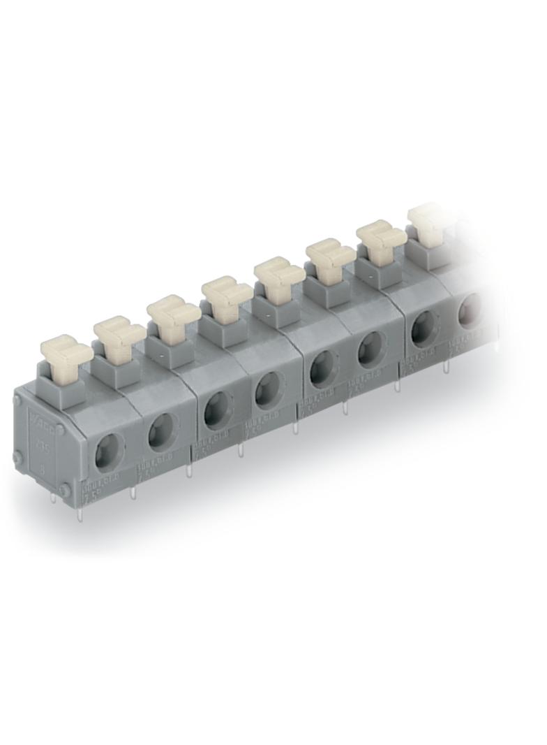 listwa zaciskowa do pł. drukowanych 6-bieg. szara raster 7,5/7,62 mm /25szt./ WAGO