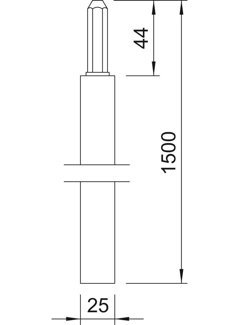 219/25, UZIOMY SZPILKOWE 1,5M DŁ.25MM