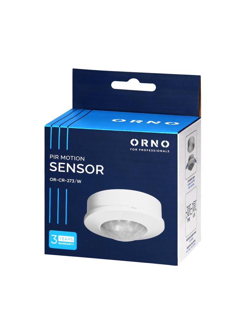 Czujnik ruchu 360° IP20 1200W zasięg max. 8m biały OR-CR-273/W ORNO