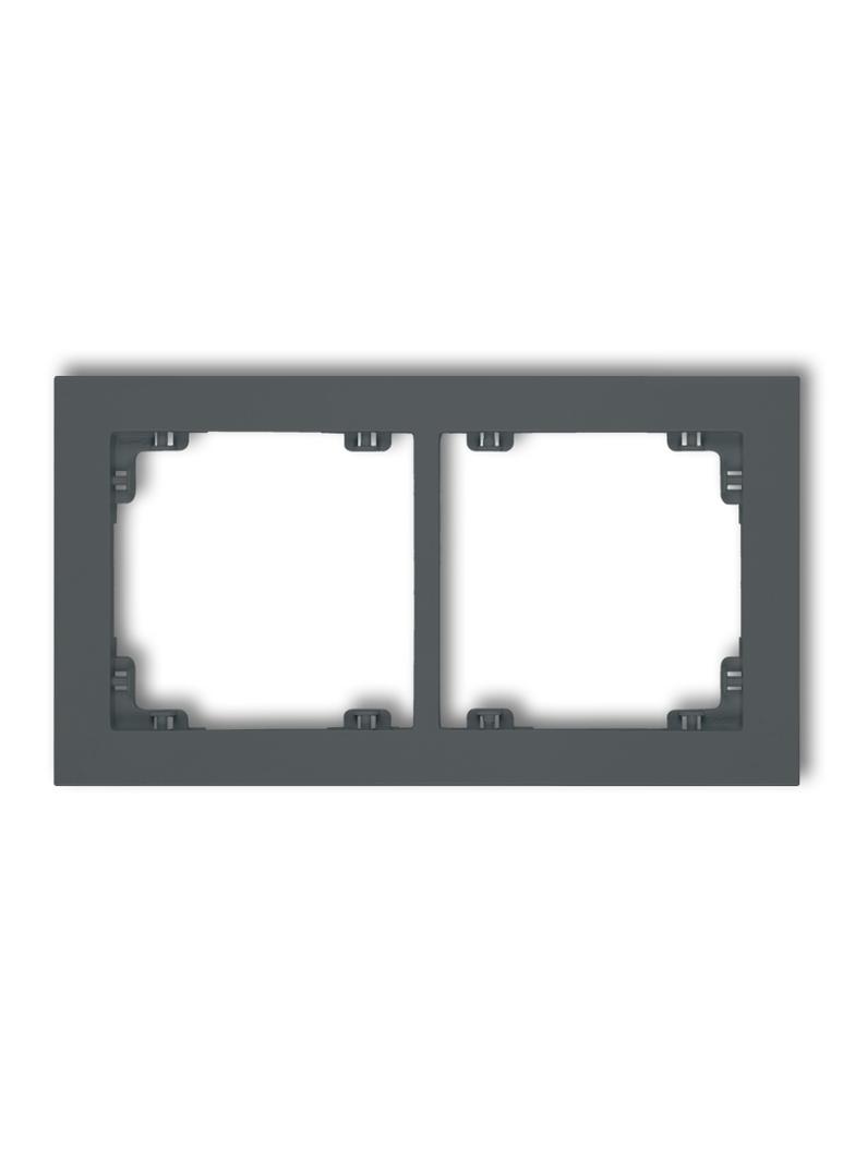 DECO Ramka uniwersalna podwójna z tworzywa grafitowy mat