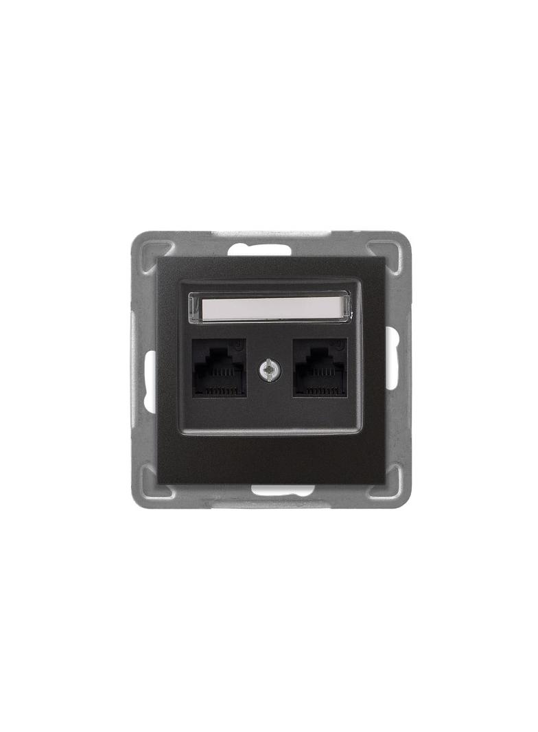 IMPRESJA Gniazdo komputerowe podwójne, kat. 5e MMC - kolor antracyt