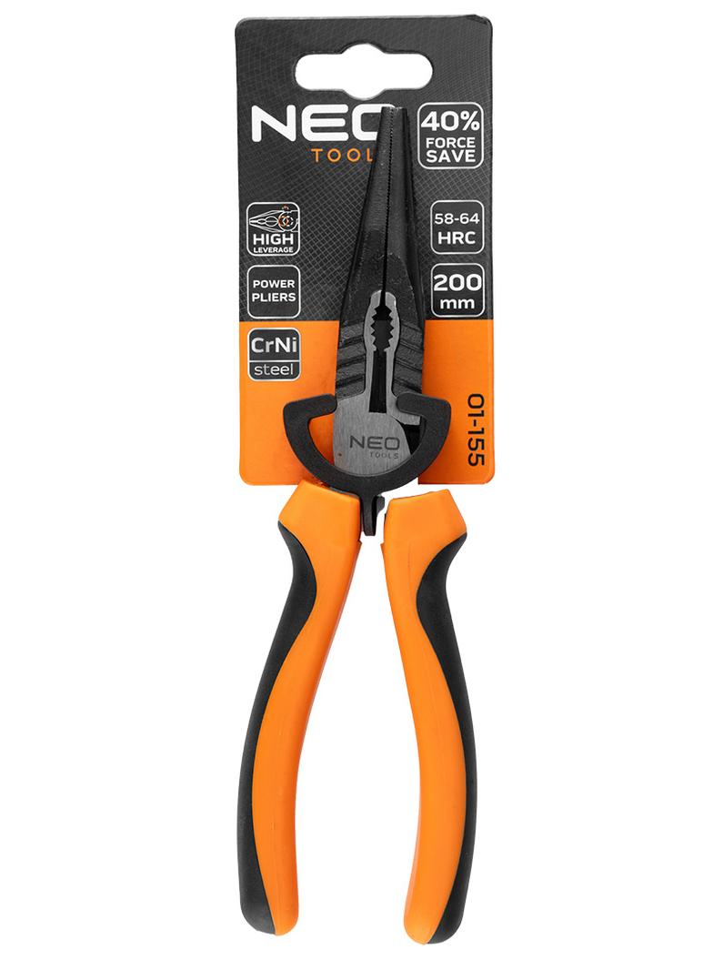 Szczypce wydłużone proste 40% FS 200 mm NEO TOOLS 01-155 GTX Poland