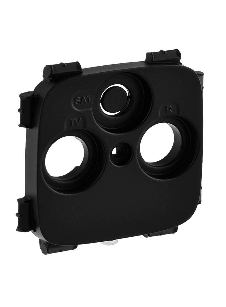 VALENA ALLURE - PLAKIETKA CZARNA GNIAZDA TV-RD-SAT ( 2-3 OTWORY, PLAKIETKA DO GNIAZD INNYCH PRODUCEN