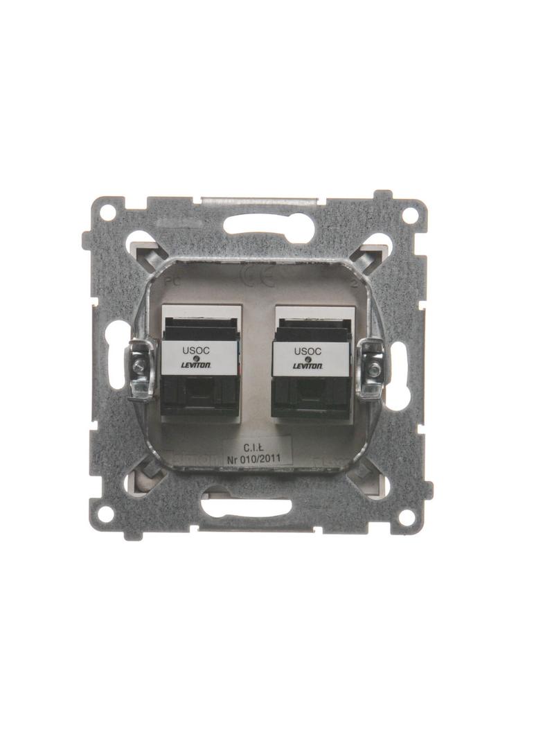 Simon 54 Gniazdo telefoniczne podwójne RJ12 brąz mat