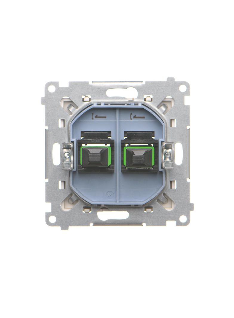 Simon 55 Gniazdo światłowodowe / optyczne podwójne SC/APC Szampański mat