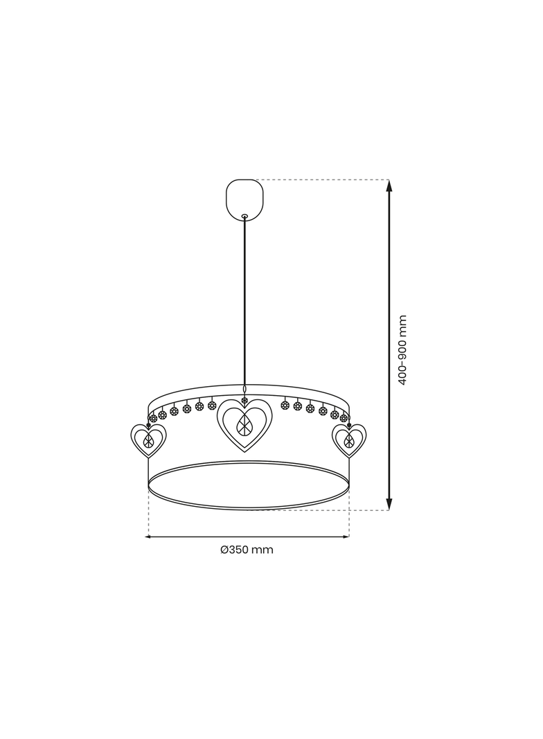 Milagro lampa wisząca Heart E27 biało/różowa MLP8278