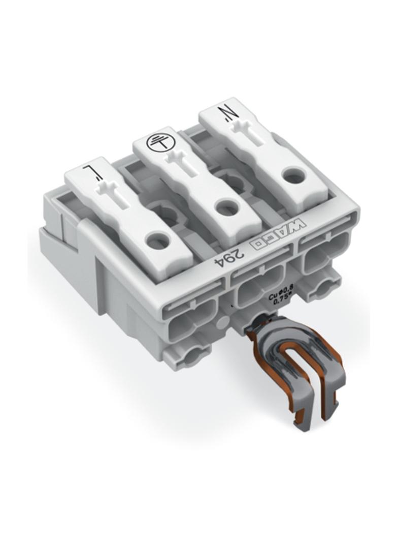 złączka zasilająca 3-biegunowa bez stopek ze stykiem PE
