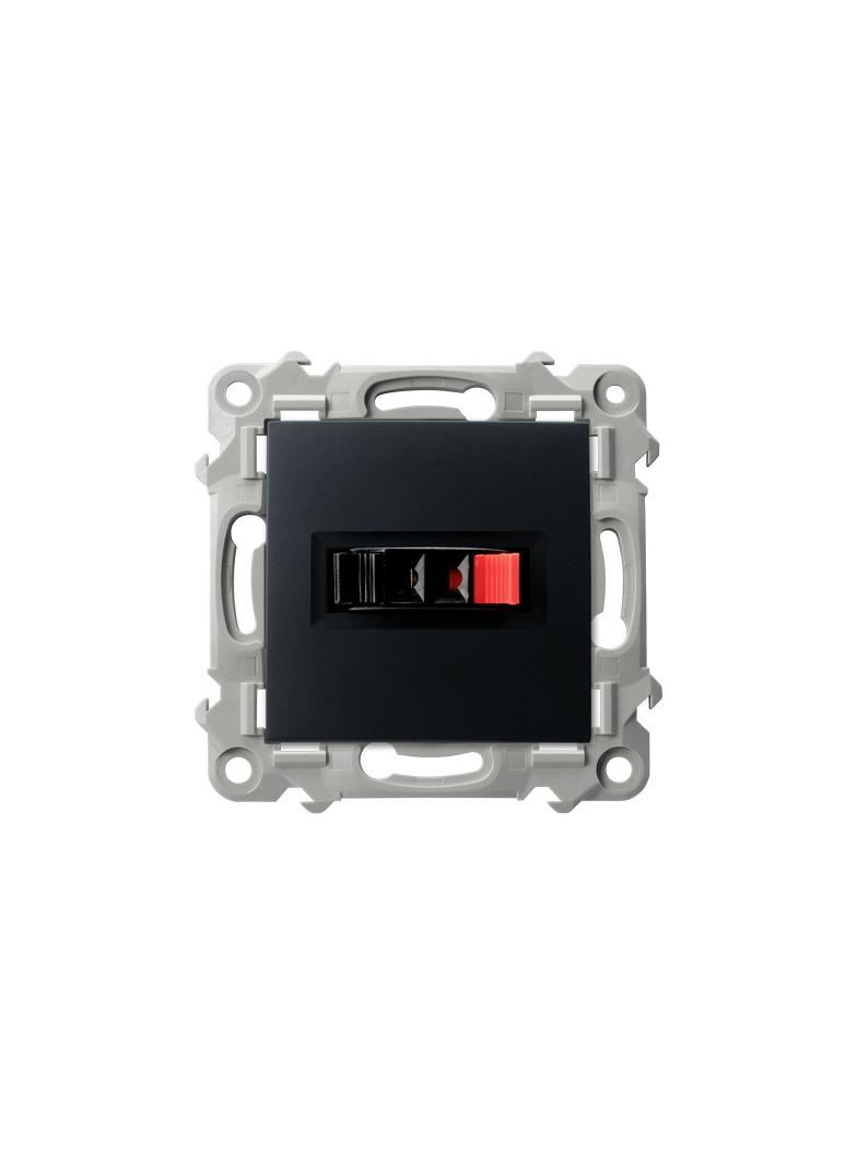 SZAFIR Gniazdo głośnikowe pojedyncze - kolor czarny metalik GG-1Z/m/33