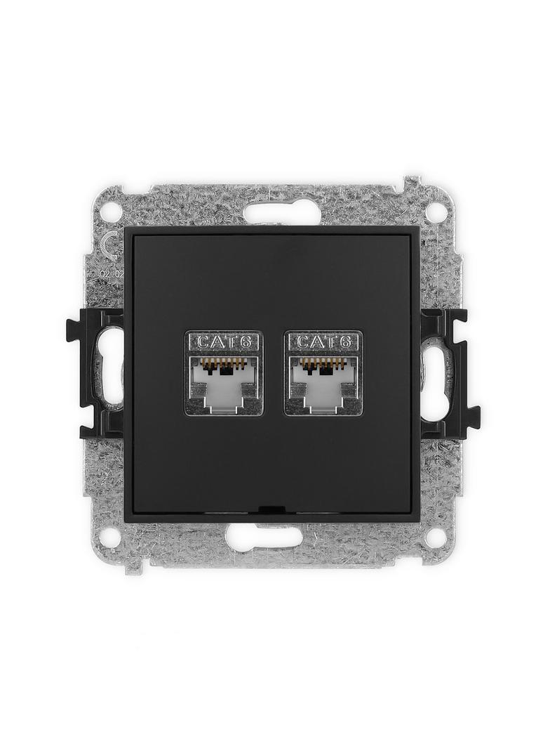 ICON Mechanizm gniazda komputerowego podwójnego 2xRJ45, kat. 6, ekranowany, 8-stykowy, bez pola opis