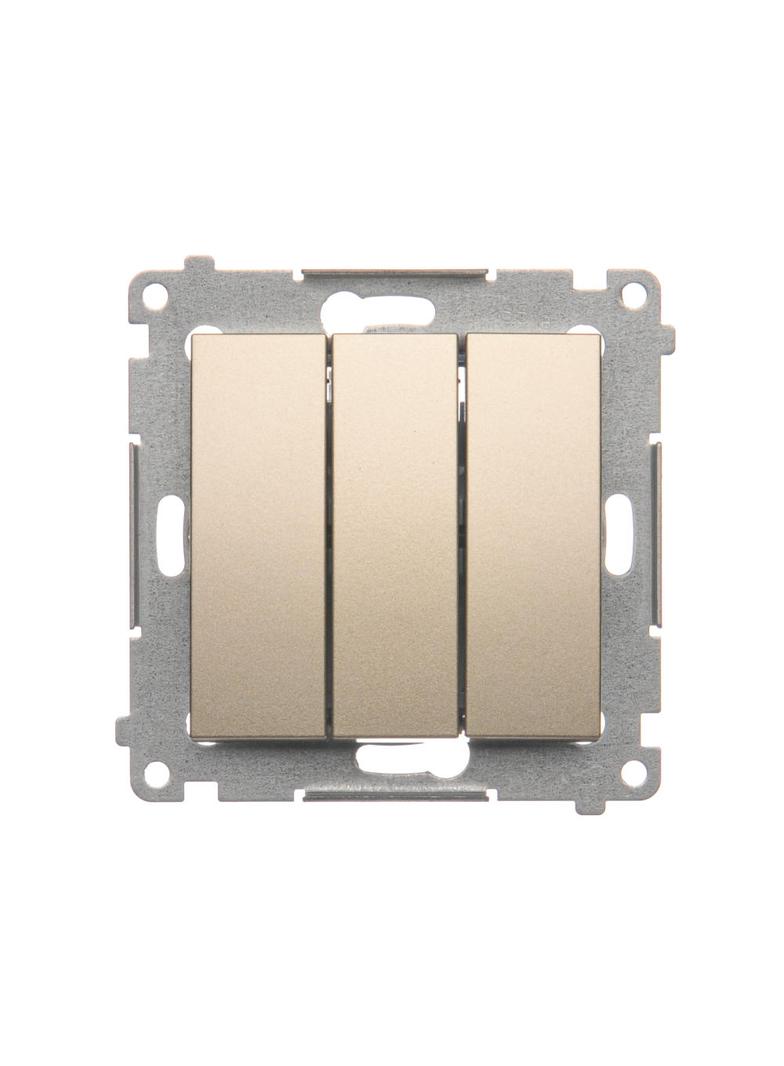 Simon 54 Łącznik potrójny 10A 250V szybkozłączka złoty mat DW31.01/44 KONTAKT