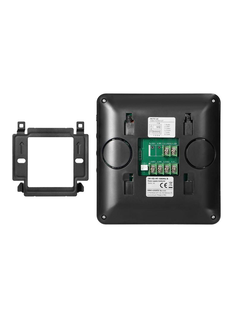 Zestaw wideodomofonowy bezsłuchawkowy monitor 4,3'' LCD z czytnikiem kart i breloków OR-VID-MB-1083/B ORNO