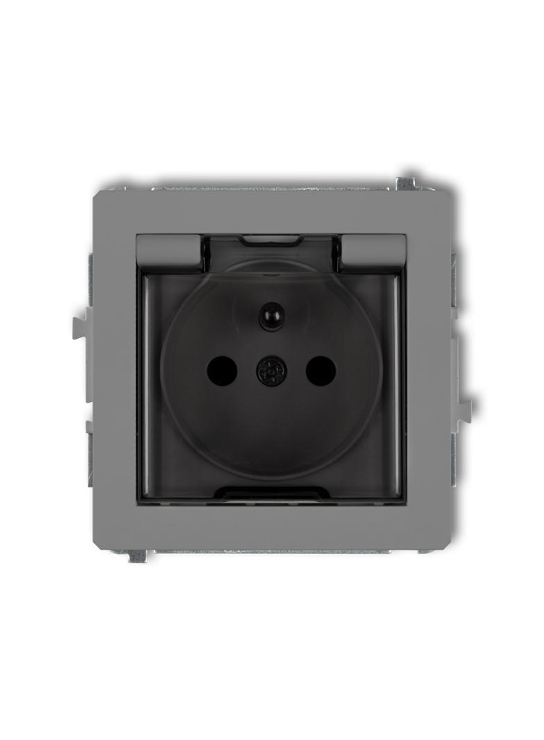 DECO Mechanizm gniazda bryzgoszczelnego z uziemieniem 2P+Z (klapka dymna, przesłony torów prądowych)