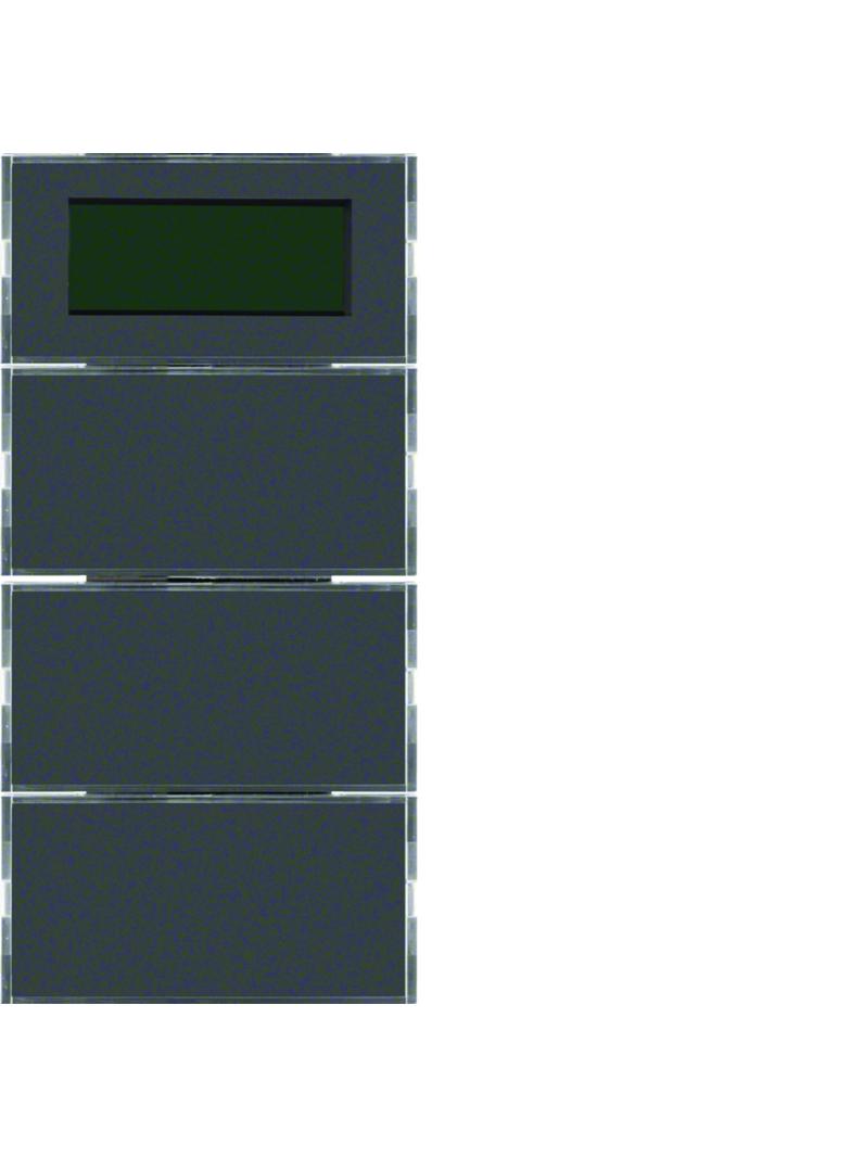BERKER B.3/B.7 Przycisk potrójny z regulatorem temperatury i wyświetlaczem do ramki aluminium i antr