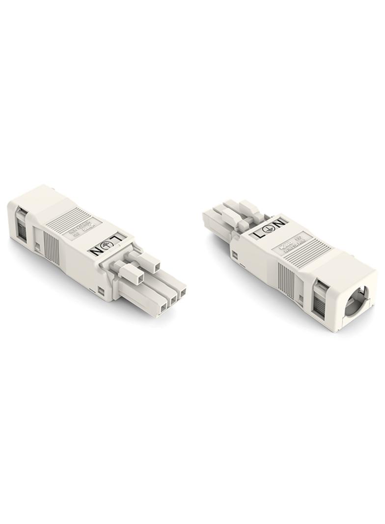 WINSTA MINI gniazdo 3-torowe białe z obudową odciążającą naciąg