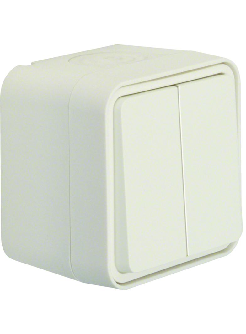 BERKER W.1 Łącznik świecznikowy wspólne zaciski wejściowe kompletny IP55 biały 30753502 HAGER