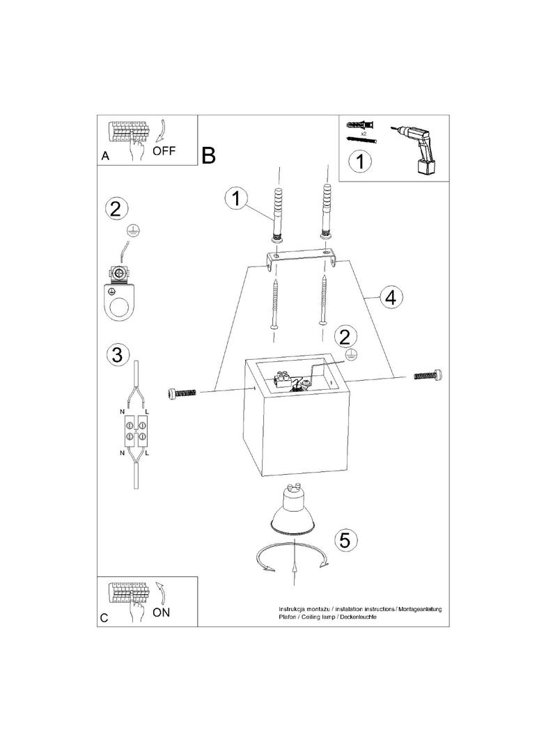 Sollux Plafon QUAD naturalne drewno SL.0493