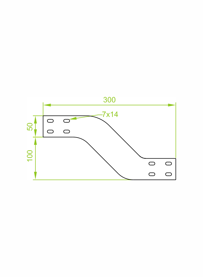 Obejście pionowe 200x50mm Grubość 2,00 mm OPNZC200H50 353720 BAKS