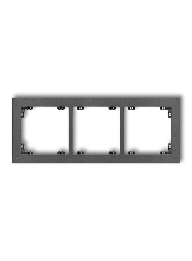 DECO Ramka uniwersalna potrójna z tworzywa grafitowa