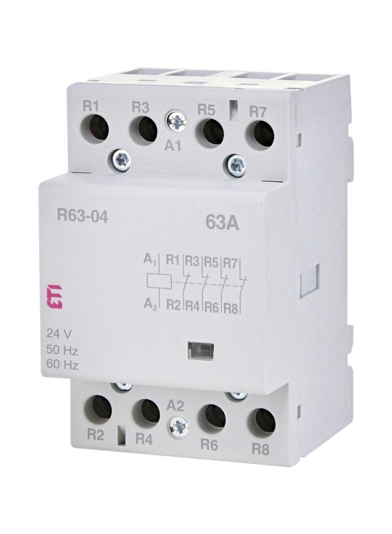 R 63-04 24V STYCZNIK MODUŁ.63A 4 STYKI ROZWIERNE (3 MOD.4 BIEG.)