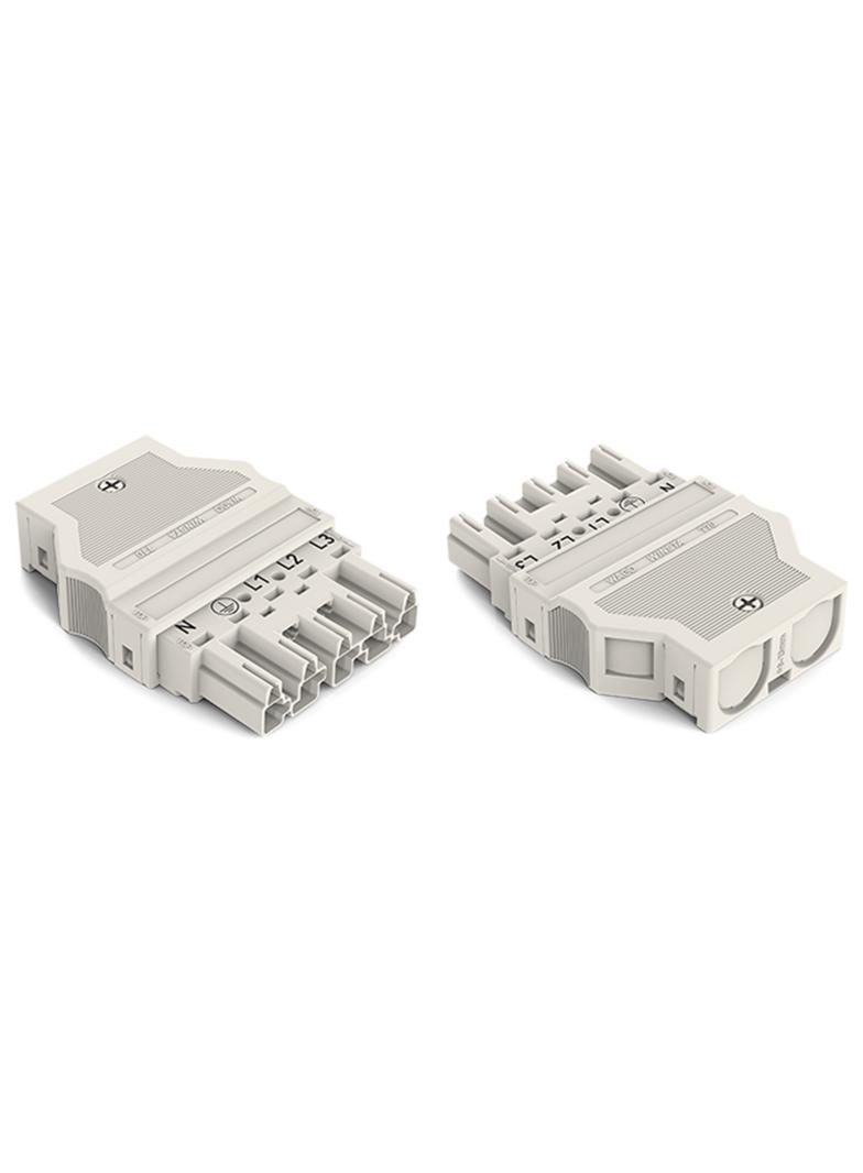 WINSTA wtyk 5-torowy z obudową odciążającą naciąg biały