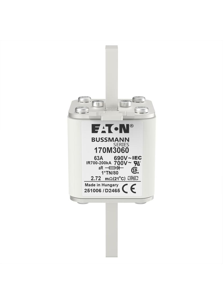 63A 690V 1*TN/80 aR INDICATOR FUSE Wkładka szybka 63A AC 690V compact DIN 1 45x58x104 mm, 170M3060 E