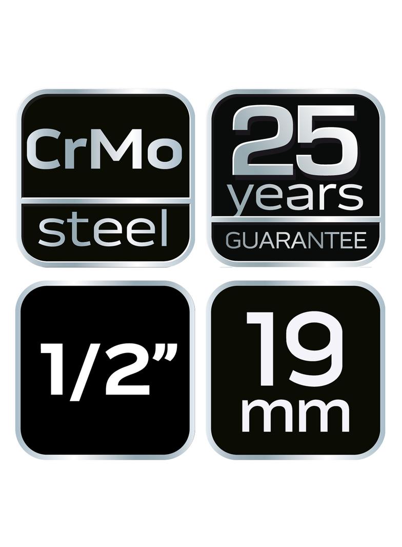 Nasadka udarowa 1/2" długa, 19 x 78mm , Cr-Mo