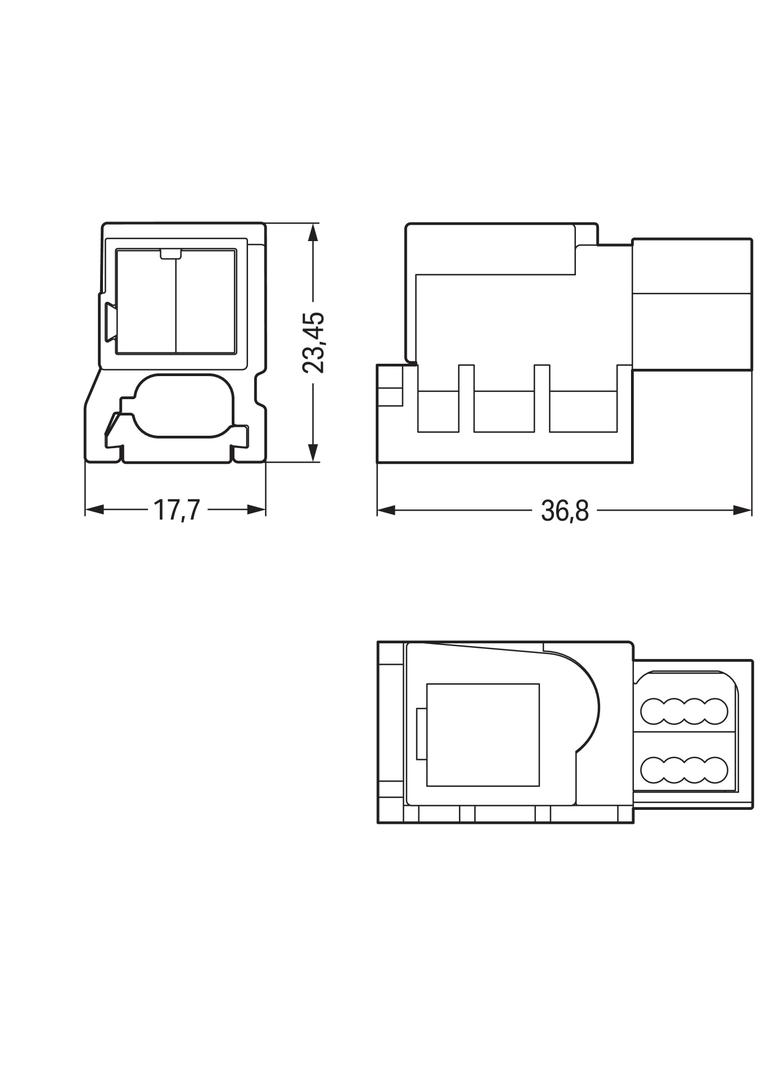 WINSTA IDC moduł zasilający 2-torowy czarny
